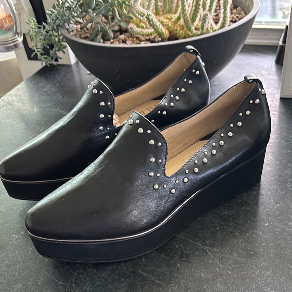 KLIK Leather Studded Loafers